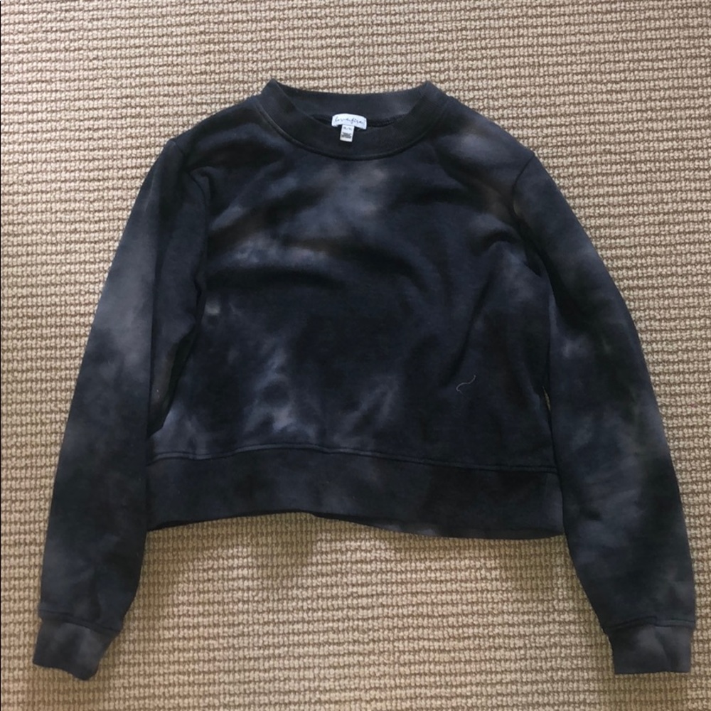 Black Tye Dye cropped crewneck